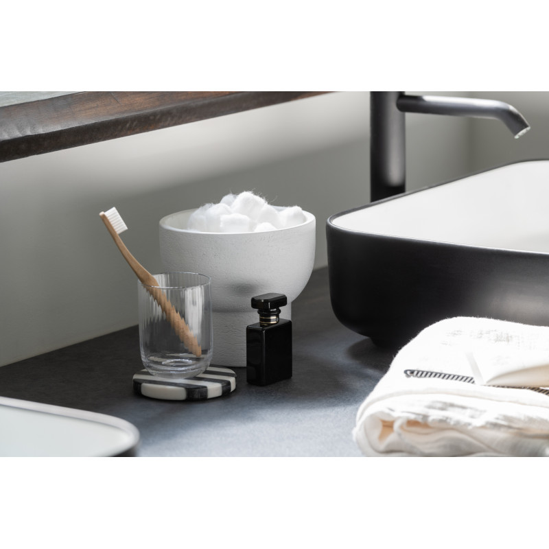 Sous-verre Rond Ligny en Marbre Blanc Noir (Lot de 6) - 2