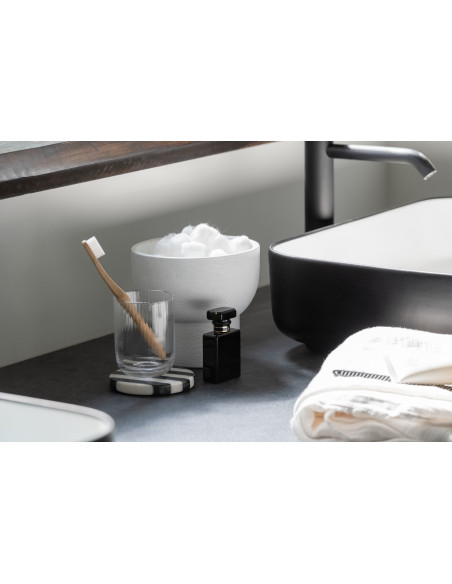 Sous-verre Rond Ligny en Marbre Blanc Noir (Lot de 6) - 2