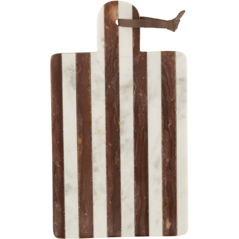 Planche Rectangulaire à découper 40 cm Ligny en Marbre Blanc Marron - 1