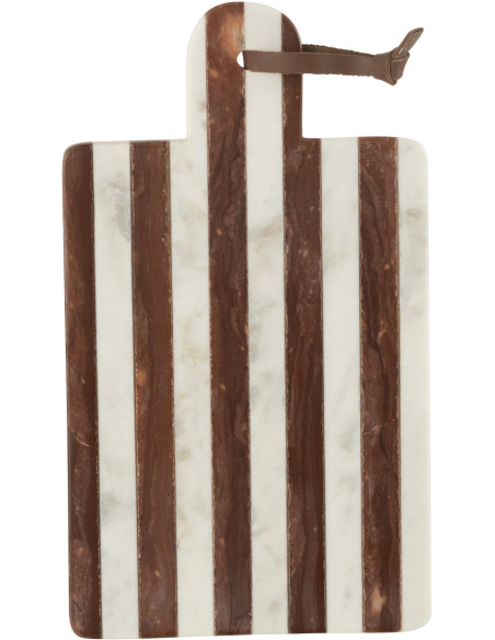 Planche Rectangulaire à découper 40 cm Ligny en Marbre Blanc Marron - 1