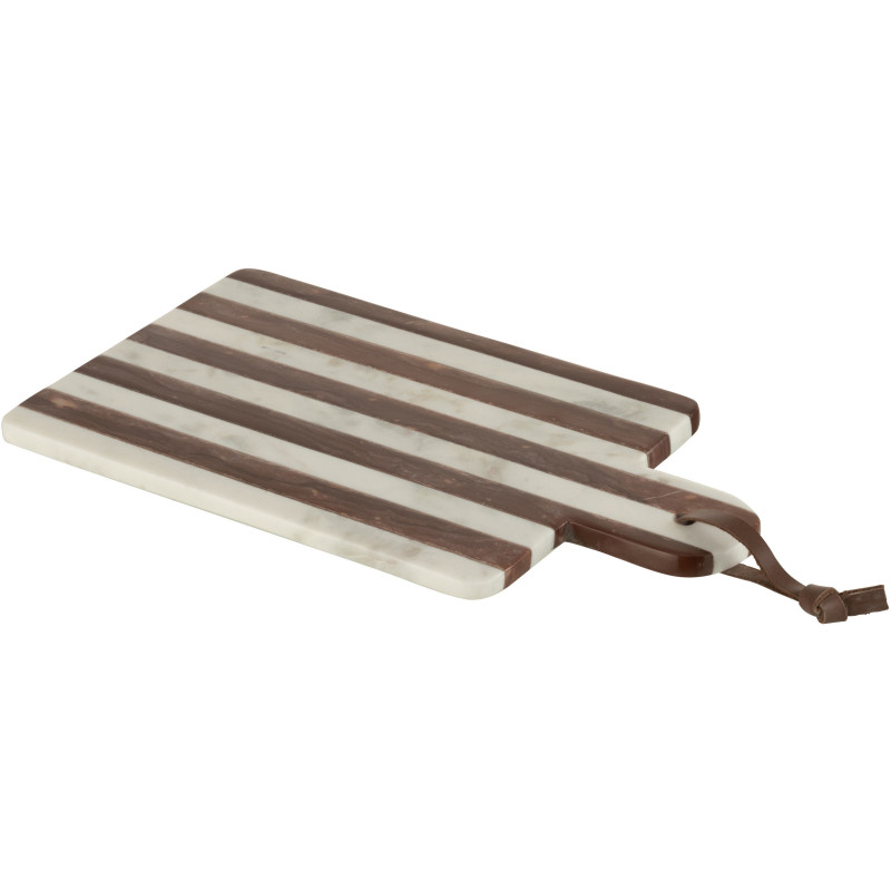 Planche Rectangulaire à découper 40 cm Ligny en Marbre Blanc Marron - 2