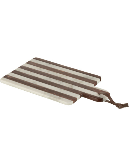Planche Rectangulaire à découper 40 cm Ligny en Marbre Blanc Marron - 2