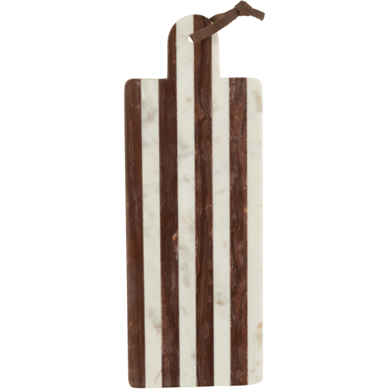 Planche Rectangulaire à découper 45 cm Ligny en Marbre Blanc Marron - 1