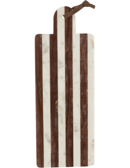 Planche Rectangulaire à découper 45 cm Ligny en Marbre Blanc Marron - 1