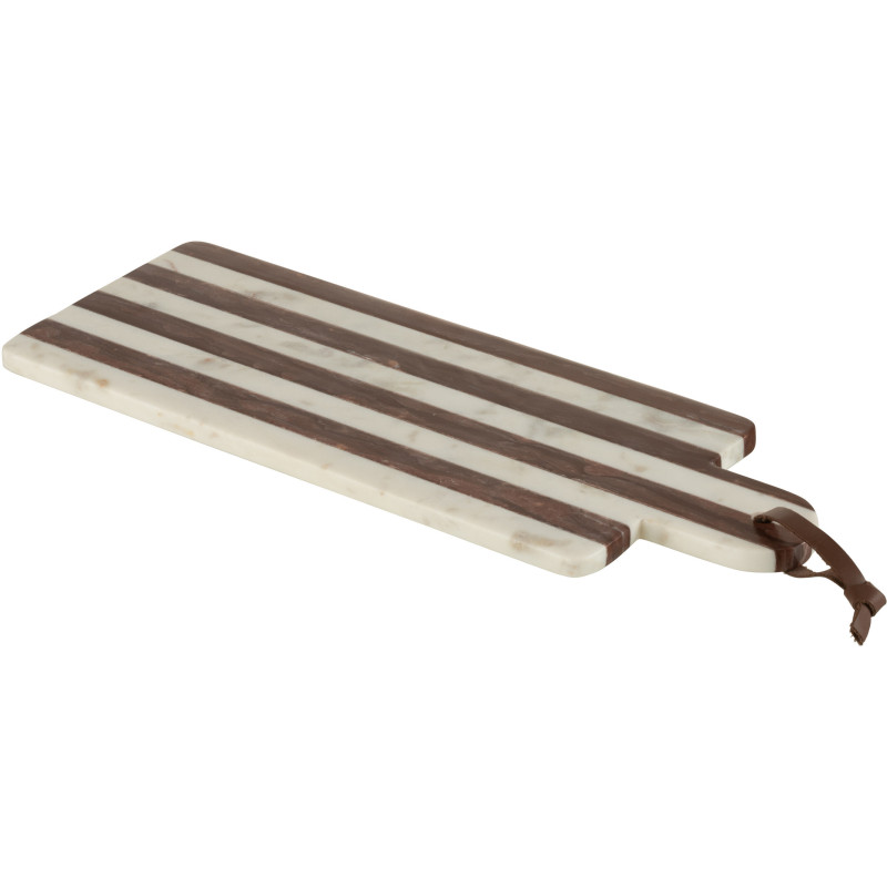 Planche Rectangulaire à découper 45 cm Ligny en Marbre Blanc Marron - 2