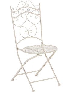 Chaise de jardin Pliante Victoria en Métal Beige - 1