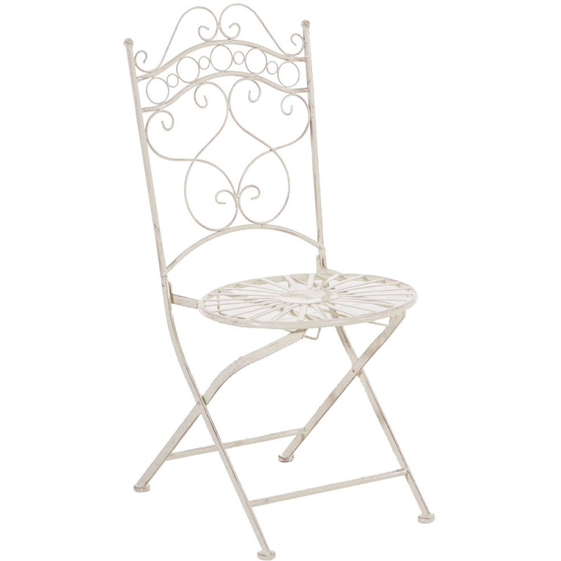 Chaise de jardin Pliante Victoria en Métal Beige - 1