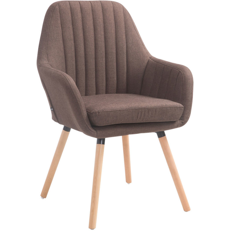 Fauteuil de table Felicia en Polyester Chocolat Bois Naturel - 1