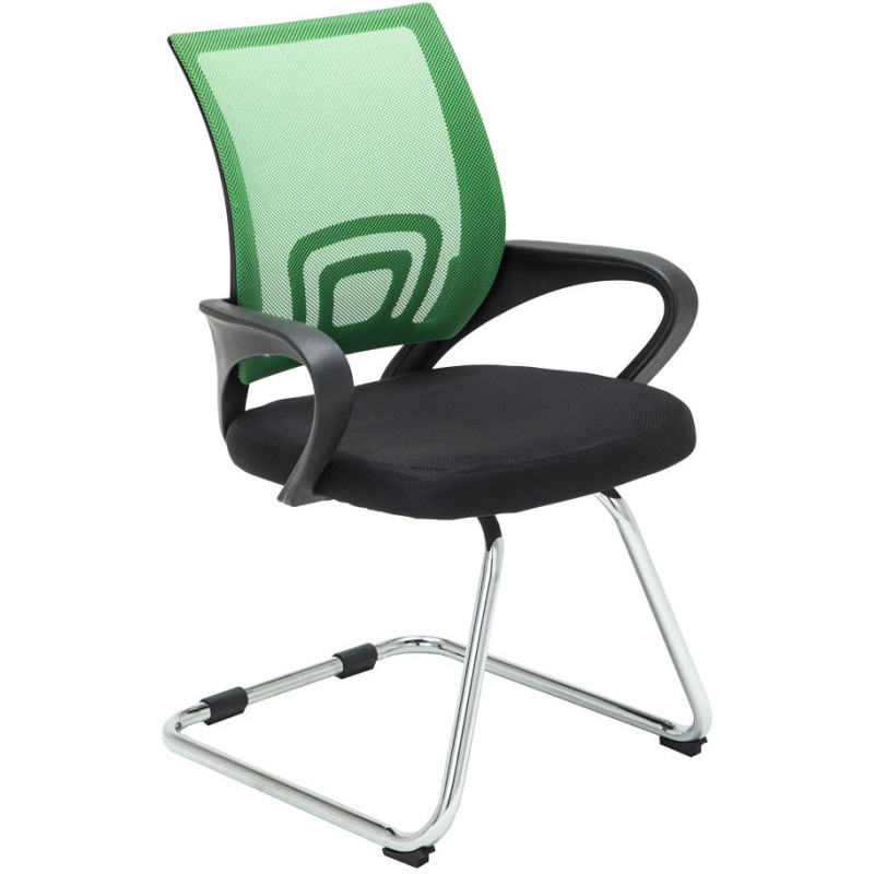 Chaise de bureau Avec accoudoirs Gladys en Polyester Vert Noir Métal Chromé - 1