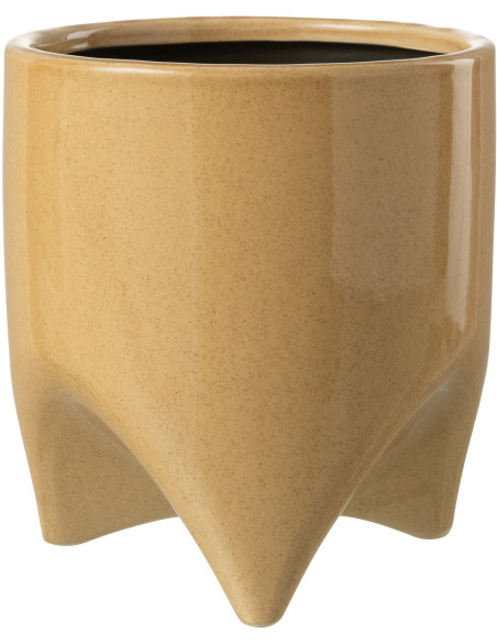 Cache-pot sur pied en Céramique Beige Hélia Diamètre 18 cm - 1