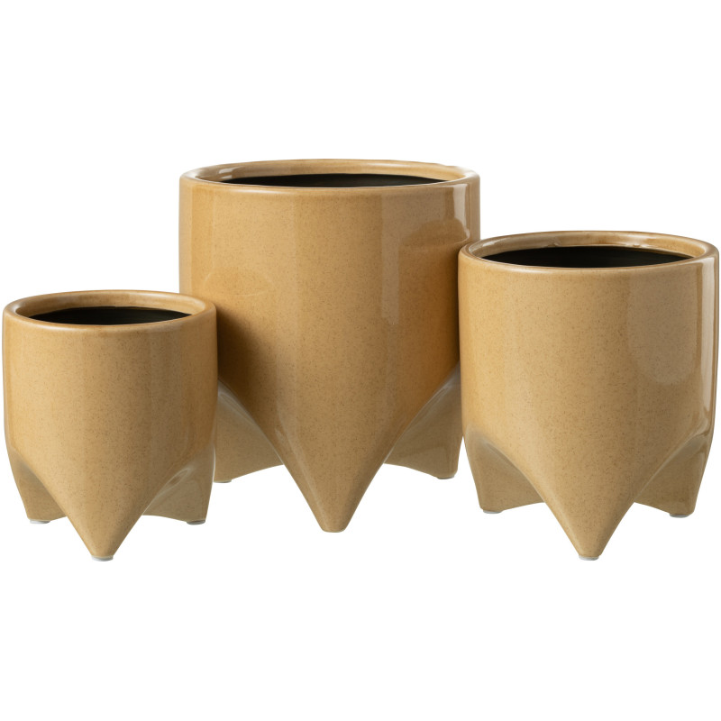 Cache-pot sur pied en Céramique Beige Hélia Diamètre 18 cm - 2