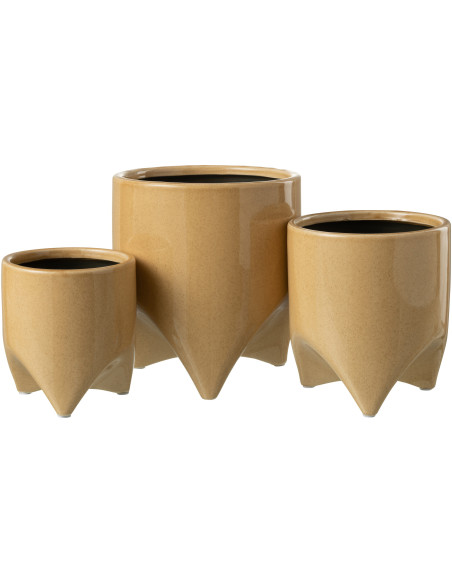 Cache-pot sur pied en Céramique Beige Hélia Diamètre 18 cm - 2