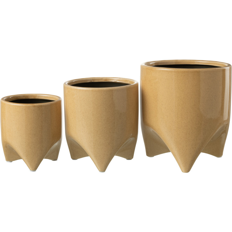 Cache-pot sur pied en Céramique Beige Hélia Diamètre 18 cm - 3