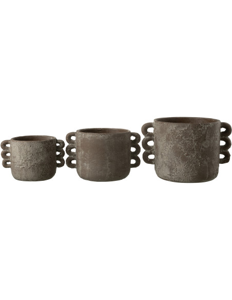 Cache-pot en Céramique Marron Célia Diamètre 22 cm - 3