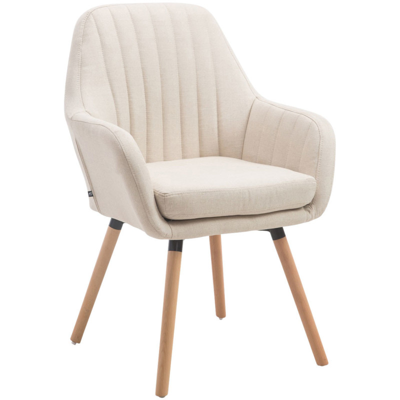 Fauteuil de table Felicia en Polyester Beige Bois Naturel - 1