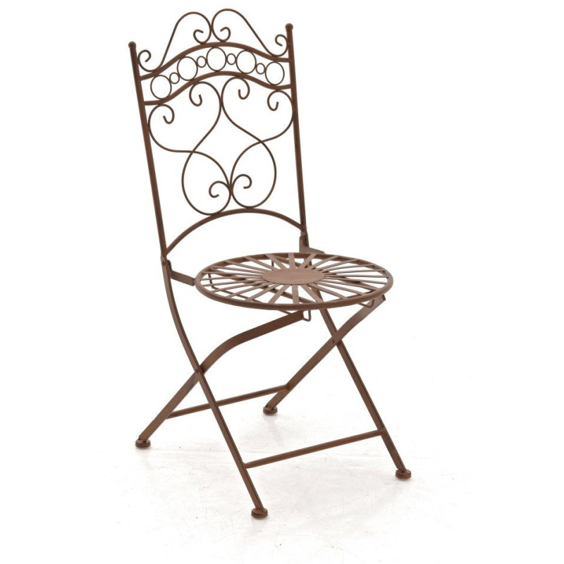 Chaise de jardin Pliante Victoria en Métal Chocolat - 1