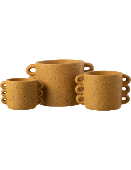 Cache-pot en Céramique Ocre Zénia Diamètre 23 cm - 3