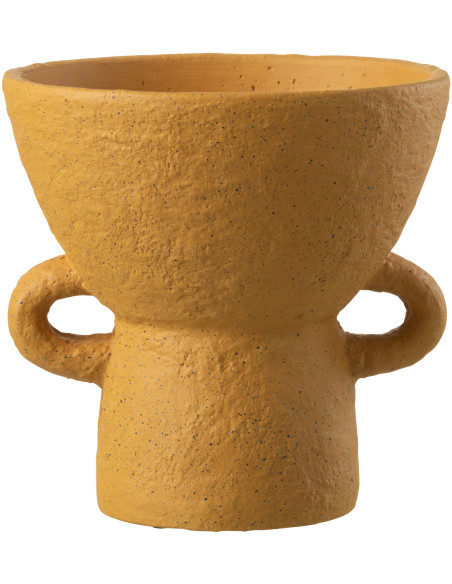 Cache-pot sur pied en Céramique Ocre Zénia Diamètre 25 cm - 1