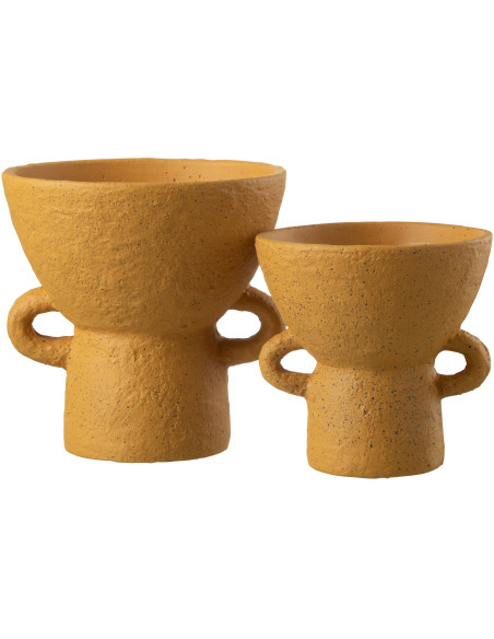 Cache-pot sur pied en Céramique Ocre Zénia Diamètre 25 cm - 3