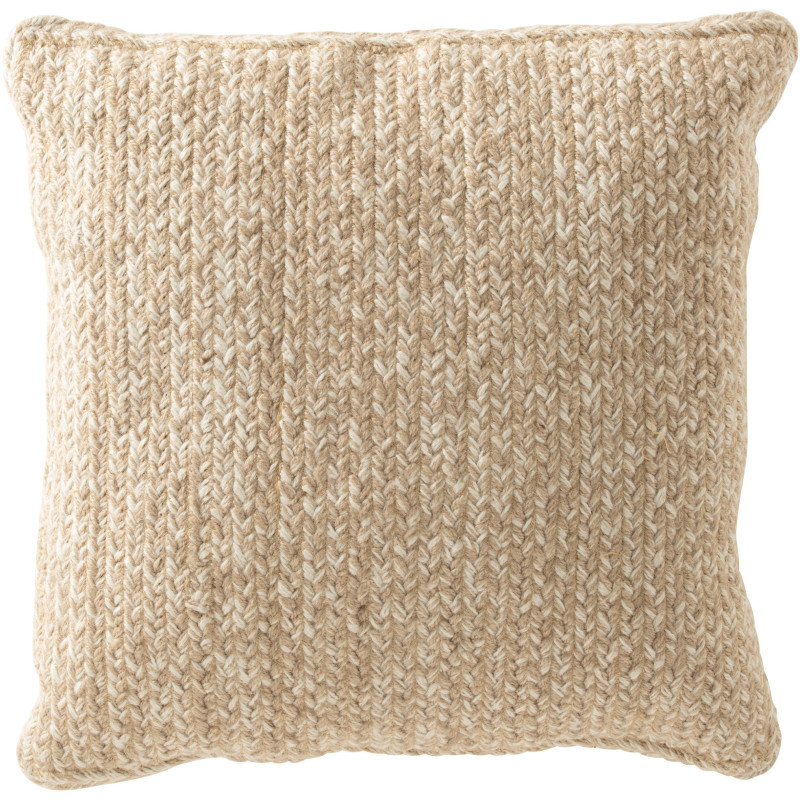 Coussin Carré Miami 45x45 en Polyester Naturel Blanc - 1