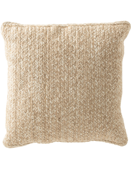 Coussin Carré Miami 45x45 en Polyester Naturel Blanc - 1