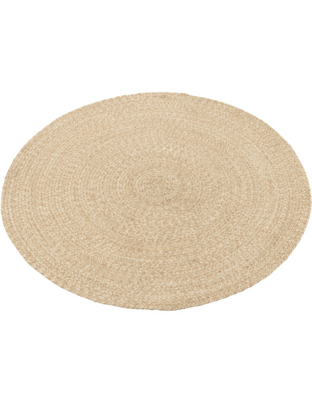 Tapis Rond Miami 120x120 en Polyester Naturel Blanc - 1