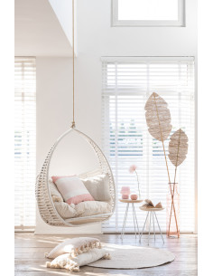 Tapis Rond Miami 120x120 en Polyester Naturel Blanc - 2