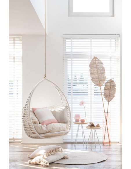 Tapis Rond Miami 120x120 en Polyester Naturel Blanc - 2