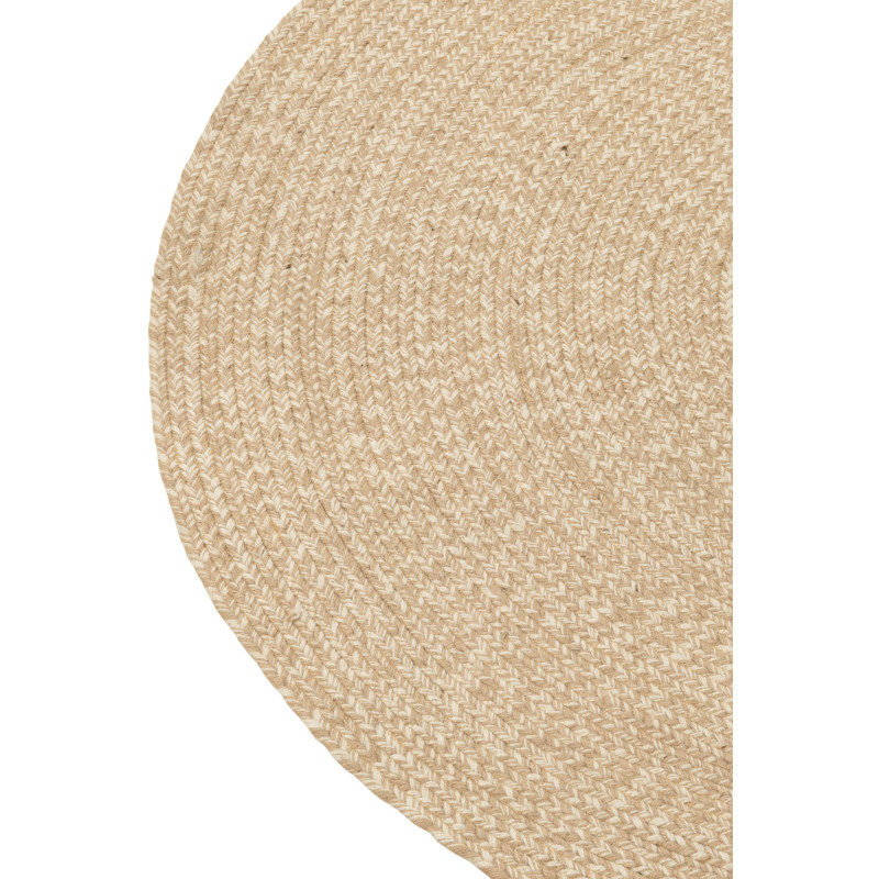 Tapis Rond Miami 120x120 en Polyester Naturel Blanc - 3