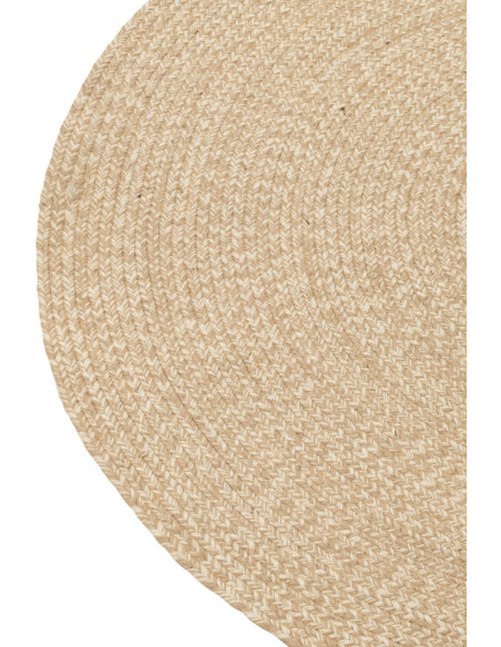 Tapis Rond Miami 120x120 en Polyester Naturel Blanc - 3