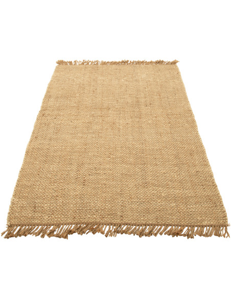 Tapis Rectangulaire XL Havana 240x160 en Polyester Naturel Blanc Avec franges - 1