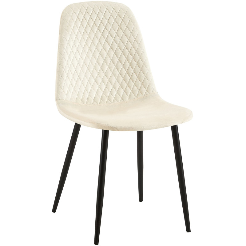 Chaise Silvia en Velours Beige Métal Noir - 1