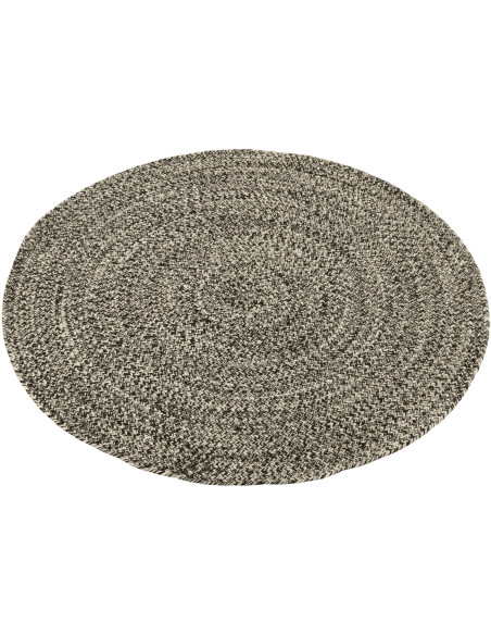Tapis Rond Miami 120x120 en Polyester Noir Blanc - 1