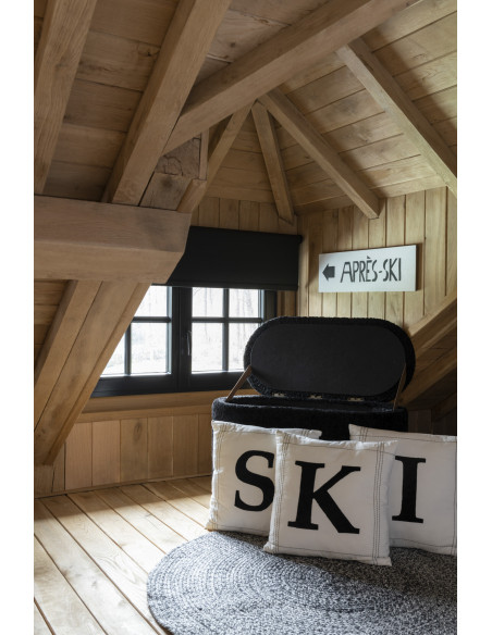 Tapis Rond Miami 120x120 en Polyester Noir Blanc - 2