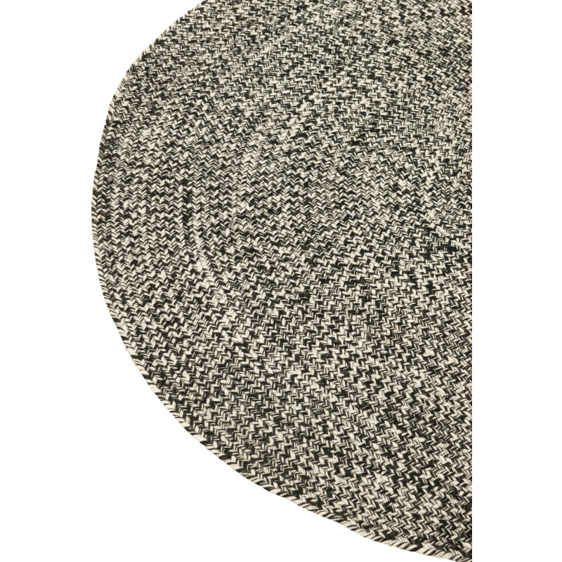 Tapis Rond Miami 120x120 en Polyester Noir Blanc - 3