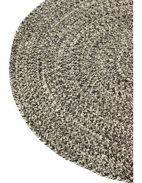 Tapis Rond Miami 120x120 en Polyester Noir Blanc - 3