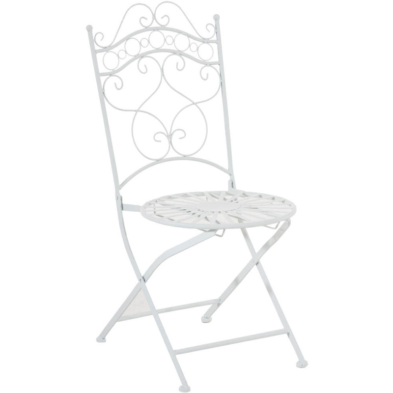 Chaise de jardin Pliante Victoria en Métal Blanc - 1