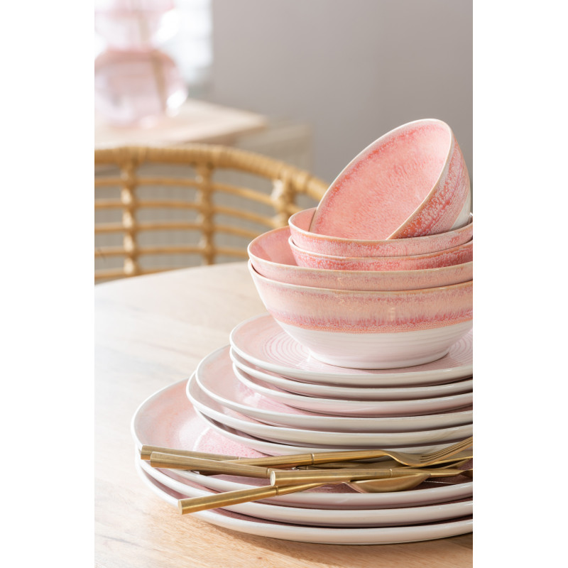Assiette Ronde à dessert Lara en Porcelaine Saumon - 2