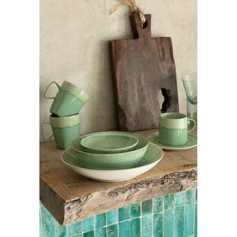 Bol de petit déjeuner Lara en Porcelaine Vert - 2