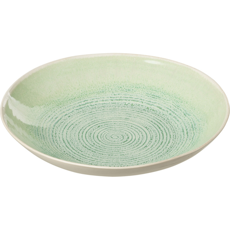 Assiette Ronde Creuse 25 cm Lara en Porcelaine Vert - 1