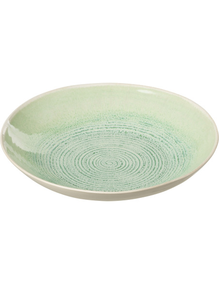 Assiette Ronde Creuse 25 cm Lara en Porcelaine Vert - 1