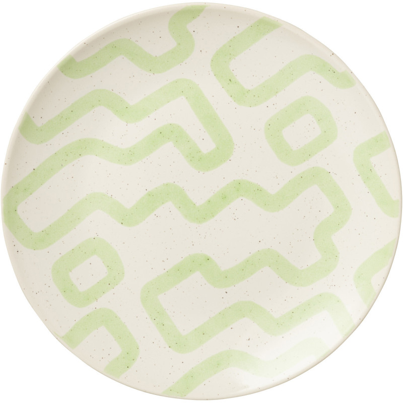 Assiette Ronde Plate Pistachio en Porcelaine Vert - 3