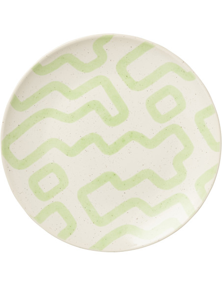 Assiette Ronde Plate Pistachio en Porcelaine Vert - 3
