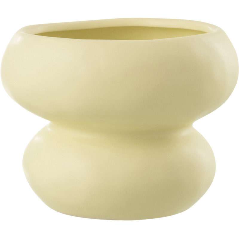 Cache-pot sur pied en Porcelaine Jaune clair Kabin Diamètre 19 cm - 1