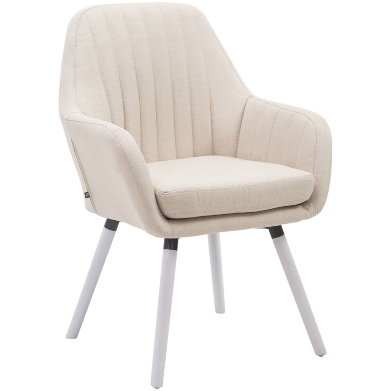 Fauteuil de table Felicia en Polyester Beige Bois Blanc - 1