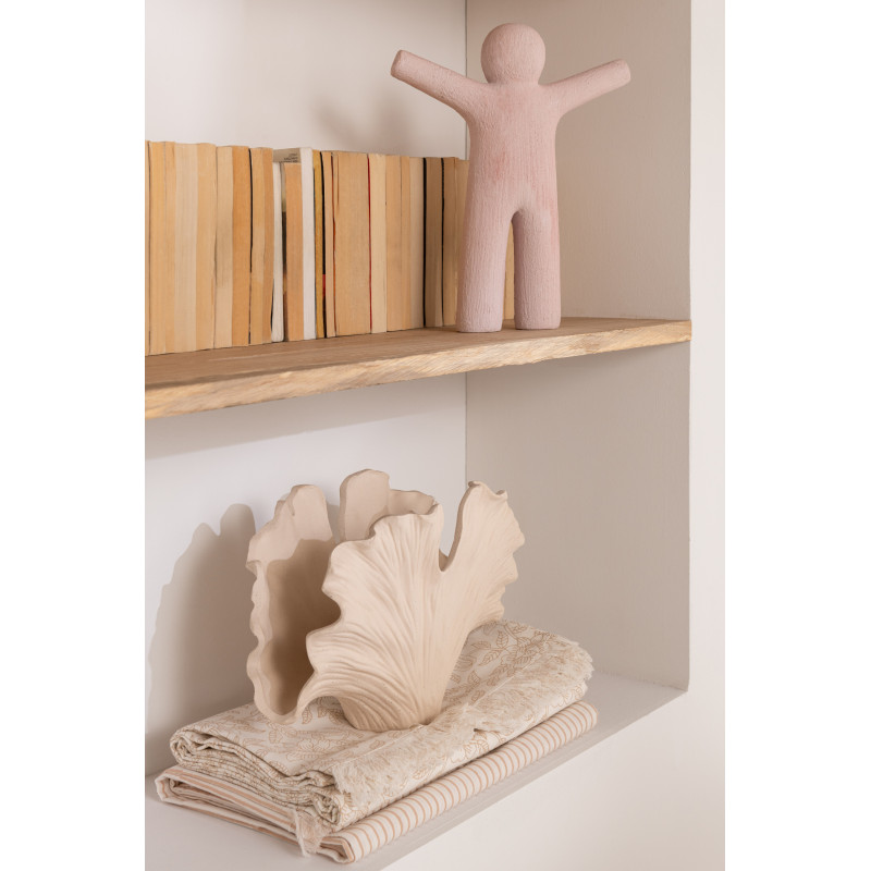 Nappe Rectangulaire Indi 135x275 en Coton Beige Taupe Motif Lignes & Feuilles Avec franges (Lot de 2) - 5