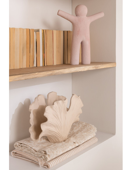 Nappe Rectangulaire Indi 135x275 en Coton Beige Taupe Motif Lignes & Feuilles Avec franges (Lot de 2) - 5