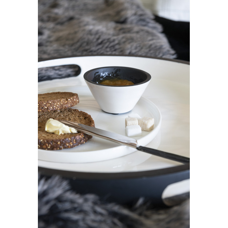 Bol pour apéritif Vik en Bois de manguier Noir Blanc (Lot de 2) J-Line - 2