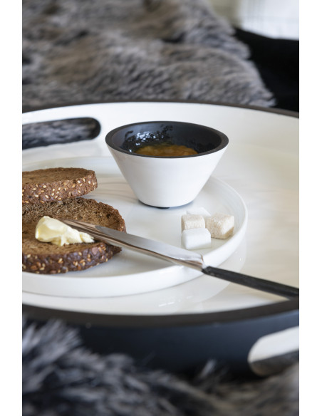 Bol pour apéritif Vik en Bois de manguier Noir Blanc (Lot de 2) J-Line - 2