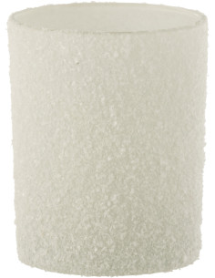 Photophore original Diamètre 10 cm en Verre Blanc Effet neige Leron - 1